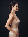 Strapless Fabric Adhesive Bra with Front Clip — Non-Stick Center