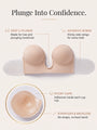 U-Plunge Strapless Backless Adhesive Push-Up Bra with Sticky Side Wings