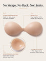 Strapless Silicone Adhesive Bra with Front Clip