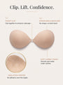Strapless Fabric Adhesive Bra with Front Clip — Non-Stick Center