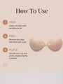 Strapless Fabric Adhesive Bra with Front Clip — Non-Stick Center