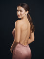 Strapless Backless Fabric Adhesive Bra with Adhesive Side Wings